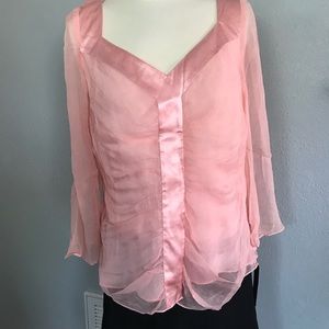 Sheer Pink Silk Blouse